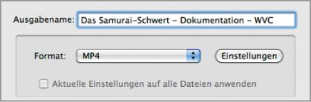 MP4 als Format auswählen