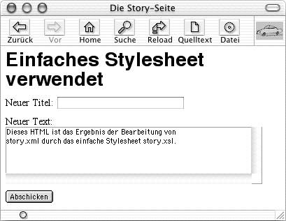 XML innerhalb eines Webbrowsers editieren