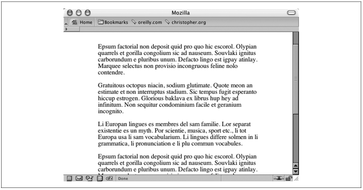 Absätze in der Standarddarstellung des Browsers