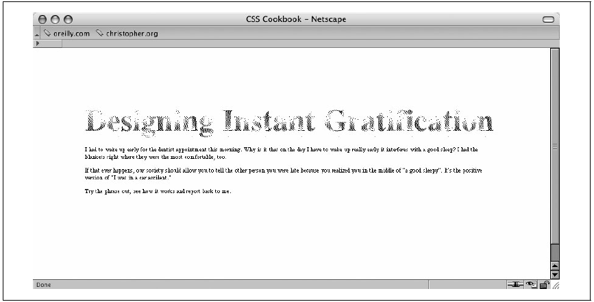 HTML-Text wird wiederholt durch gestreiftes Bild überlagert