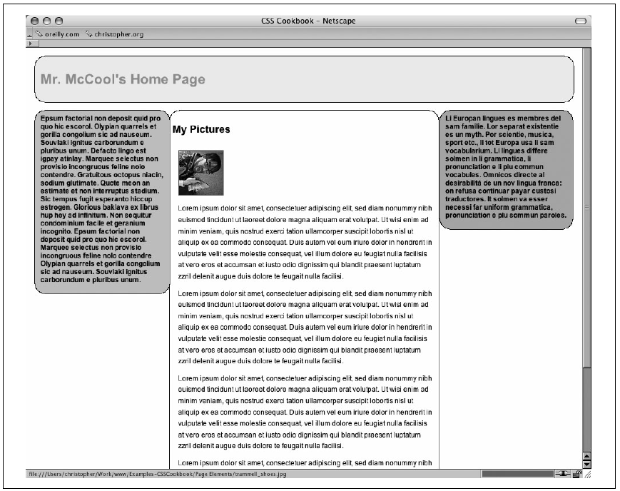 Website in der Standarddarstellung