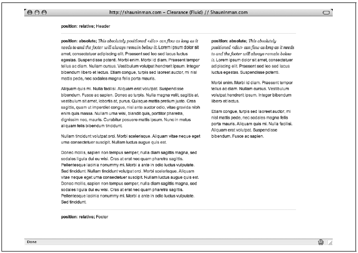 Layout mit absoluter Positionierung