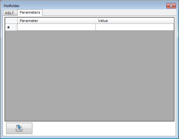 Fenster Hotfolder mit aktiver Registerkarte Parameters