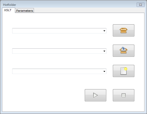 Fenster Hotfolder mit aktiver Registerkarte XSLT