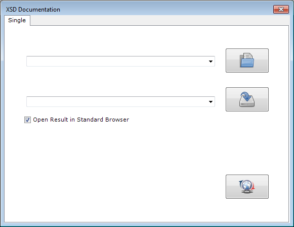 Fenster XSD Documentation mit aktiver Registerkarte Single