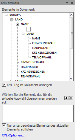 Mühsam: das Einfügen eines neuen Elements in ein Dokument