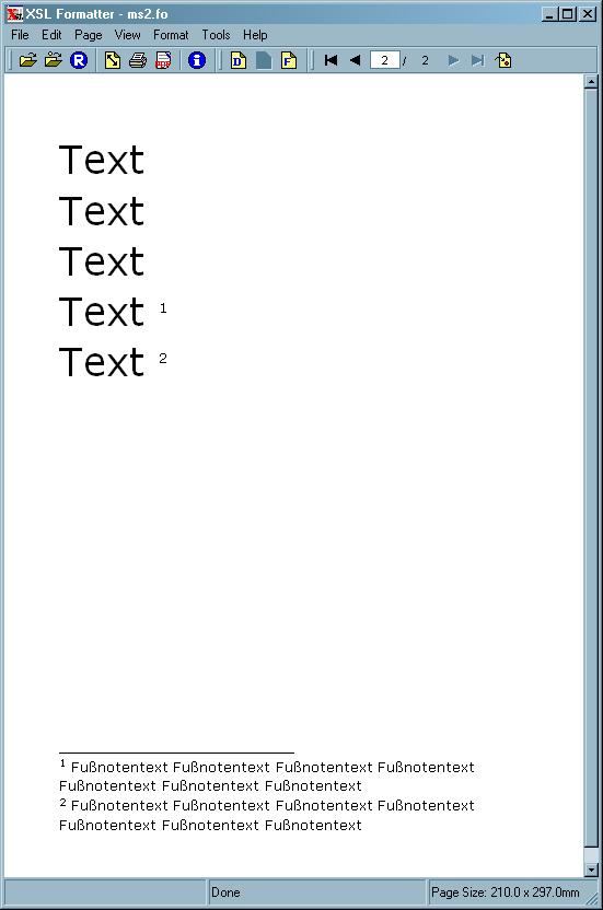Formatter view - footnotes